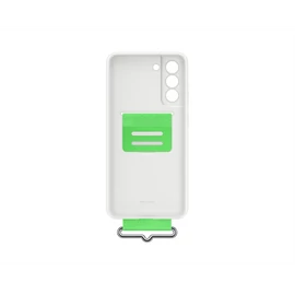Samsung Galaxy S21 FE Silicone Cover with Strap, gyári szilikon tok szíjjal, fehér, EF-GG990TW