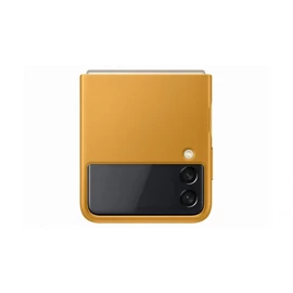 Samsung Galaxy Z Flip3 5G Leather Cover, gyári bőr tok, mustársárga, EF-VF711