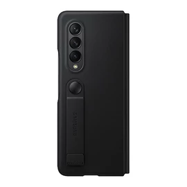Samsung Galaxy Z Fold3 5G Leather Flip Cover, gyári bőr flip tok, fekete, EF-FF926