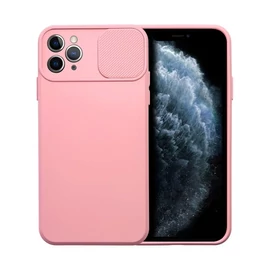 Slide Apple iPhone 11 Pro Max, kameravédős szilikon tok, rózsaszín
