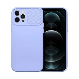 Slide Apple iPhone 12 Pro, kameravédős szilikon tok, levendula