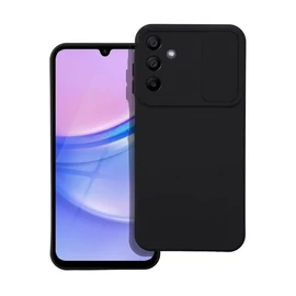 Slide Samsung Galaxy A15 5G, kameravédős szilikon tok, fekete