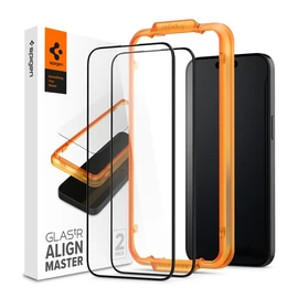 Spigen AlignMaster Glas.tR Apple iPhone 15 Pro Max, Tempered kijelzővédő fólia (2db)