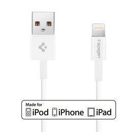 Spigen Essential C10LS Apple iPhone Lightning töltő- és adatkábel, fehér, MFI