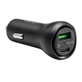 Spigen Essential F31QC Quick Charge 3.0 autós töltő adapter, USB + Type-C, 48W, fekete