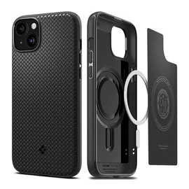 Spigen Mag Armor MagFit Apple iPhone 15 tok, Plus Matte Black MagSafe, fekete