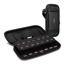 Spigen Rugged Armor Pro Nintendo Switch OLED tok, Airtag tartóval, fekete