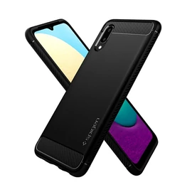 Spigen Rugged Armor Samsung Galaxy A02 tok, Matte Black, fekete
