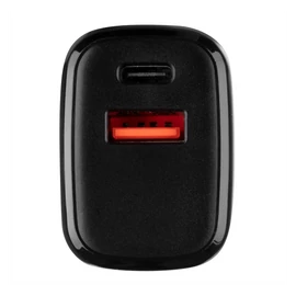 Tactical Base Plug Dual gyorstöltő adapter USB + Type-C, 20W, fekete