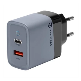 Tactical Microgrid töltő adapter USB + Type-C, GaN, 45W, szürke
