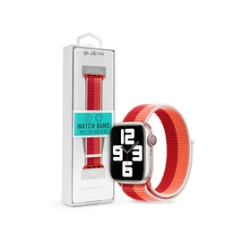 Devia Nylon Woven Braided Apple Watch szövet sport szíj - 38/40/41mm - narancs/bordó