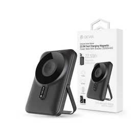 Devia Extreme Speed Magnetic PD 22.5W powerbank/állvány - Lightning/Type-C - 10.000 mAh - szürke