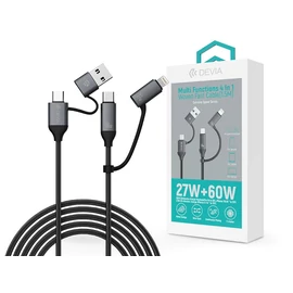 Devia Extreme Speed Series Multi Functions 4in1 USB-A/Type-C/Lightning adat- és töltőkábel - fekete