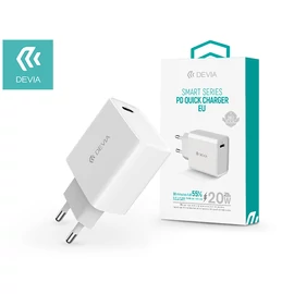 Devia Smart Series 20W PD+QC hálózati gyorstöltő adapter Type-C - fehér