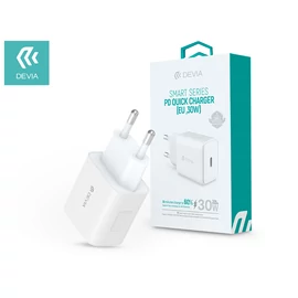 Devia Smart Series 30W PD hálózati gyorstöltő adapter Type-C - fehér