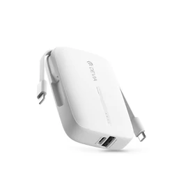 Devia Kintone Series - USB + Type-C - powerbank + Type-C/Lightning kábel - 10.000 mAh - fehér