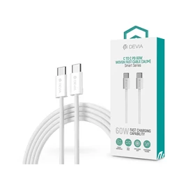 Devia Smart Series 60W PD Type-C/Type-C adat-és töltőkábel 1m - fehér