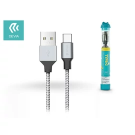 Devia Tube USB/Type-C töltő- és adatkábel 1m - ezüst/fekete