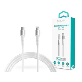 Devia Gracious Series USB Type-C/Lightning adat- és töltőkábel 1,5m - 5V/3A - fehér