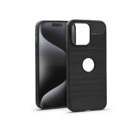 Haffner Carbon szilikon tok - Apple iPhone 15 Pro Max - fekete