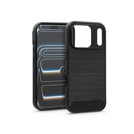 Haffner Carbon szilikon tok - Apple iPhone 17 Pro Max - fekete