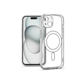 Haffner Clear Mag Cover kameravédős szilikon tok - Apple iPhone 15 - átlátszó