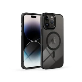 Haffner Edge Mag Cover szilikon tok - Apple iPhone 16 Pro - fekete/átlátszó