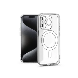 Haffner Frost Mag Cover kameravédős szilikon tok - Apple iPhone 15 Pro - átlátszó