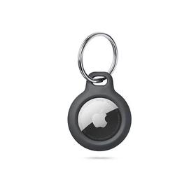 Haffner Rough szilikon védőtok és kulcstartó Apple AirTag nyomkövetőhöz - fekete - ECO
