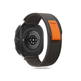 Tech-Protect Nylon - Samsung Galaxy Watch Ultra 2024/2025 nylon szíj (47mm) - fekete/narancs