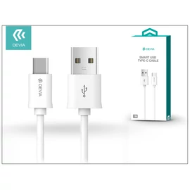 Devia USB - USB Type-C adat- és töltőkábel 1 m-es vezetékkel - Devia Smart USB  Type-C 2.0 Cable - fehér
