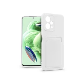 Haffner Card Case kártyatartós szilikon tok - Xiaomi Redmi Note 12 5G/Poco X5 5G - fehér