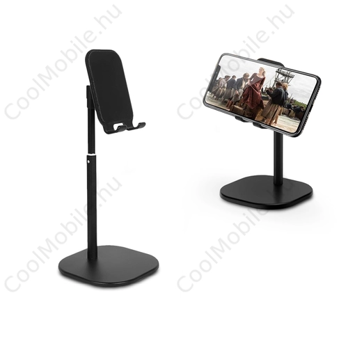 Univerzális állítható magasságú asztali állvány telefonhoz vagy táblagéphez - Extreme V.2 - fekete