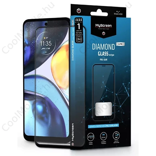 Motorola Moto G22 edzett üveg képernyővédő fólia - MyScreen Protector Diamond   Glass Lite Edge2.5D Full Glue - black