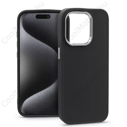 Apple iPhone 15 Pro szilikon hátlap - Frame - fekete
