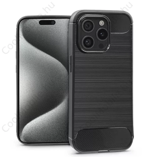 Apple iPhone 15 Pro szilikon hátlap - Carbon - fekete