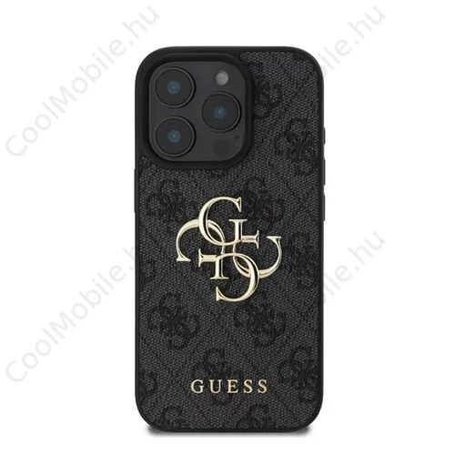 Guess PU 4G Metal Logo Apple iPhone 16 Pro hátlap tok, szürke