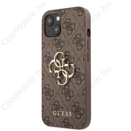Guess PU 4G Metal Logo tok iPhone 13 készülékhez barna