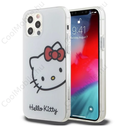 Hello Kitty IML Head Logo tok iPhone 12/12 Pro készülékhez fehér