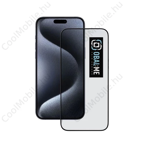 OBAL:ME 5D üveg kijelzővédő Apple iPhone 15 Pro készülékhez fekete