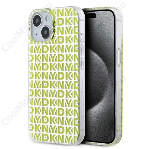 DKNY PC/TPU Repeat Pattern tok iPhone 15 készülékhez sárga