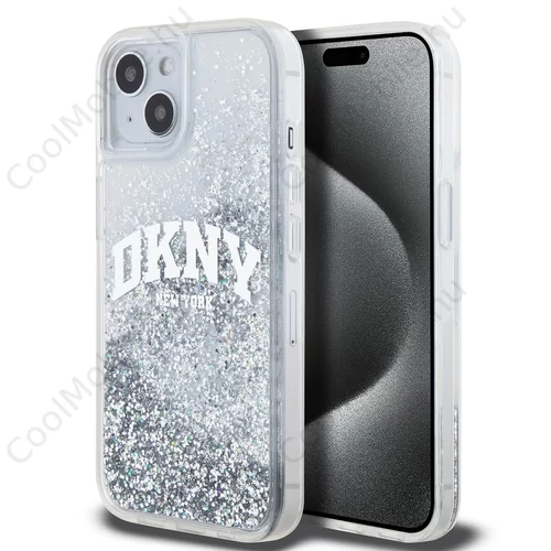 DKNY Liquid Glitter Arch Logo tok iPhone 15 készülékhez átlátszó