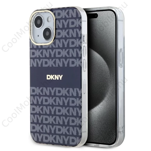 DKNY PC/TPU Repeat Pattern Tonal Stripe Magsafe tok iPhone 15 készülékhez kék
