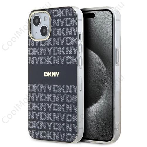 DKNY PC/TPU Repeat Pattern Tonal Stripe Magsafe tok iPhone 14 készülékhez fekete