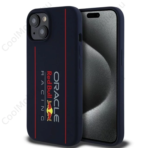 Red Bull Silicone Vertical Logo MagSafe tok iPhone 15 készülékhez tengerészkék