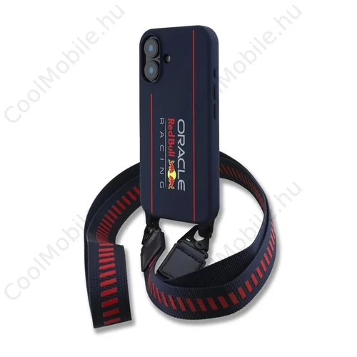 Red Bull Silicone Vertical Logo MagSafe tok + vállpánt iPhone 16 készülékhez tengerészkék