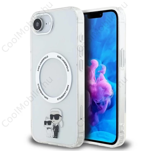 Karl Lagerfeld IML Karl and Choupette MagSafe tok iPhone 16e készülékhez átlátszó