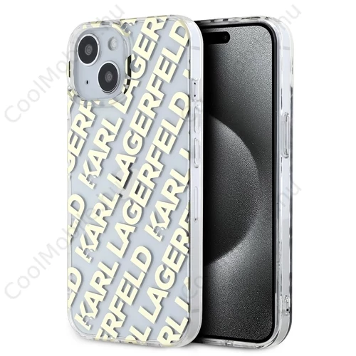 Karl Lagerfeld IML Electroplated Repeated Logo tok iPhone 15 készülékhez arany