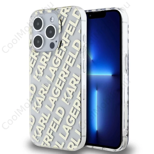 Karl Lagerfeld IML Electroplated Repeated Logo tok iPhone 15 Pro készülékhez arany