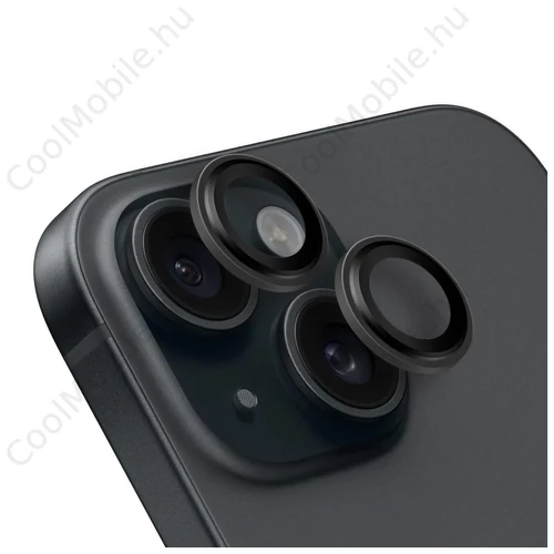 OBAL:ME Lencsevédő, Apple iPhone 15/15 Plus készülékhez, fekete